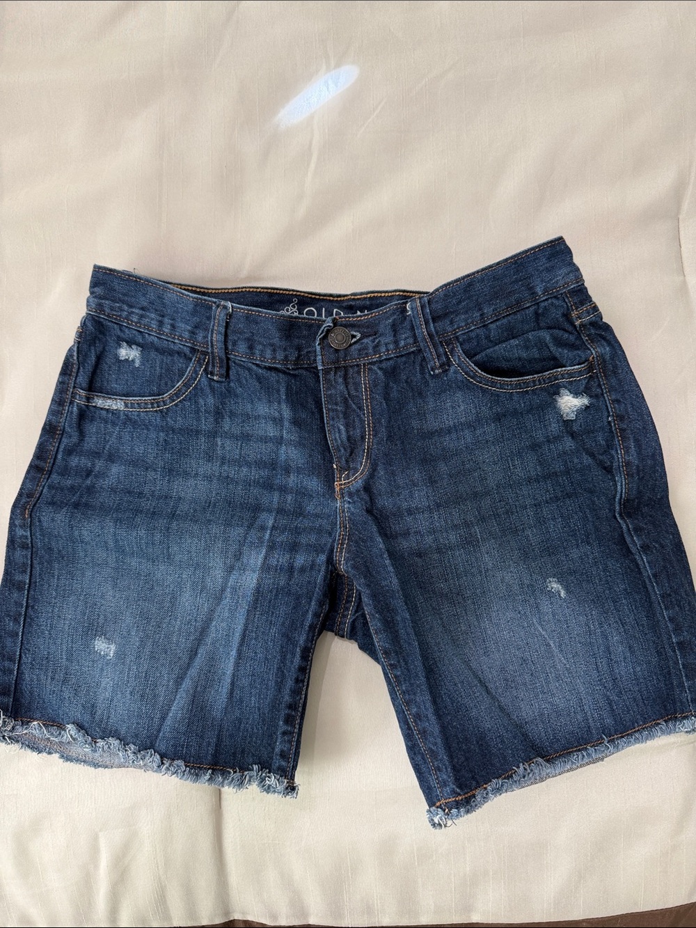 Old Navy Dark Wash Denim Shorts - Women's Frayed Hem
